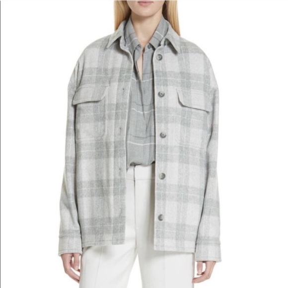 Vince Jackets & Blazers - Vince Women's Plaid Wool Flannel Shirt Jacket - oversized Small